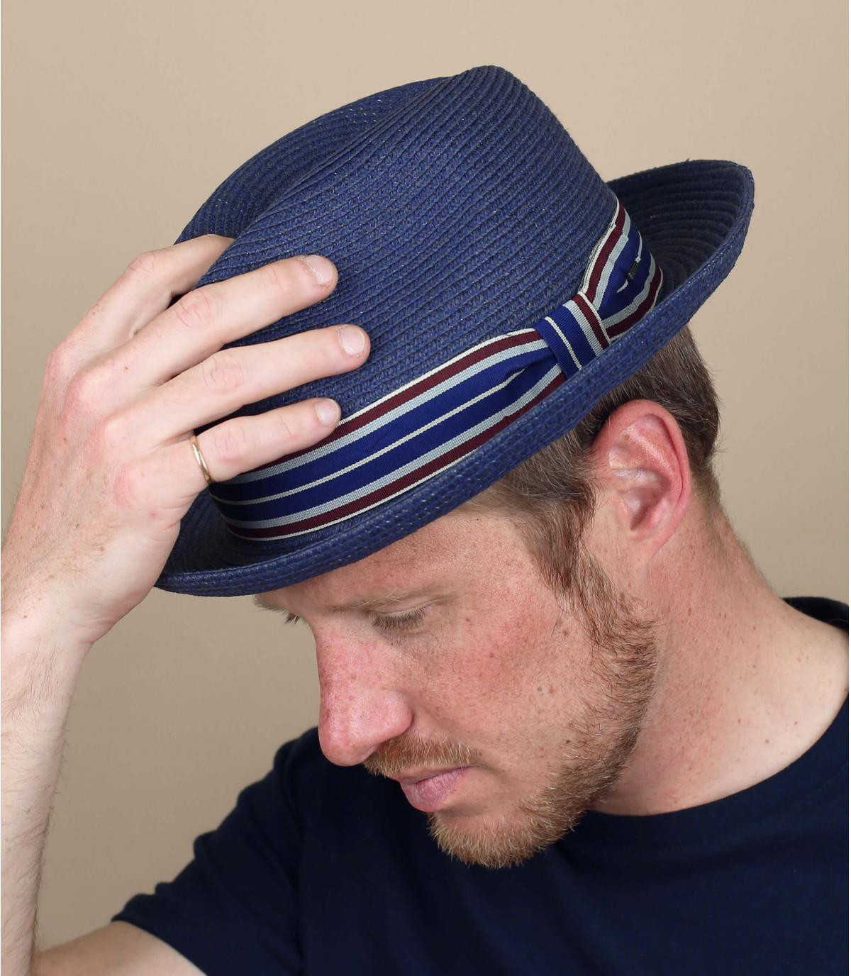 cappello paglia blu marino Baile Salem navy